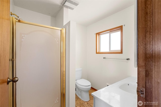 2834 Leeward Way, Bellingham, WA 98226 - full bath featuring a shower stall, tile patterned flooring, and vanity