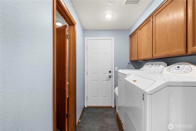 11358 River Bend Dr, Leavenworth, WA 98826 - laundry area with cabinet space and washing machine and clothes dryer