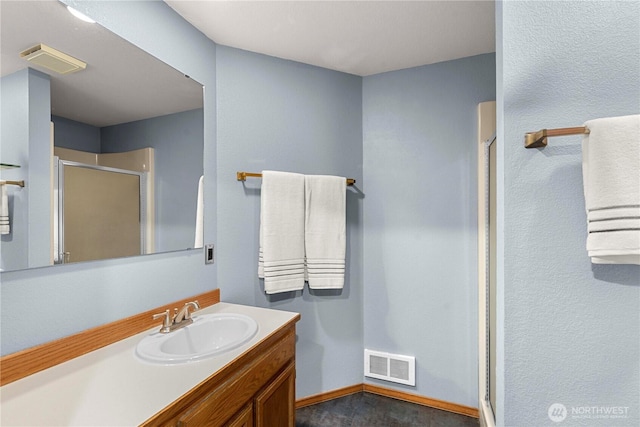 11358 River Bend Dr, Leavenworth, WA 98826 - bathroom with vanity and a shower stall