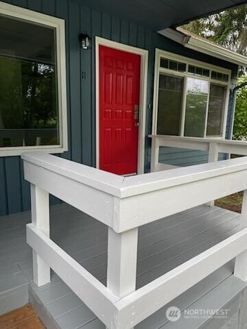 102 Garden Hill Rd, Elma, WA 98541 - view of exterior entry featuring board and batten siding