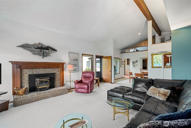 225 NE 19th St Unit 24, East Wenatchee, WA 98802 - carpeted living room with beam ceiling and high vaulted ceiling