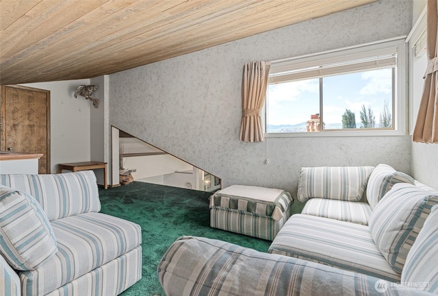 225 NE 19th St Unit 24, East Wenatchee, WA 98802 - carpeted living area with wooden ceiling