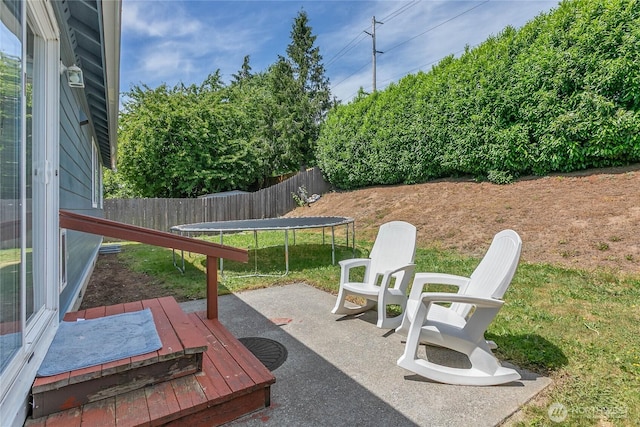 1339 Spruce St, Lynden, WA 98264 - view of patio with a trampoline