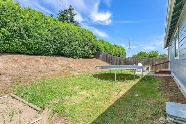 1339 Spruce St, Lynden, WA 98264 - fenced backyard with a trampoline