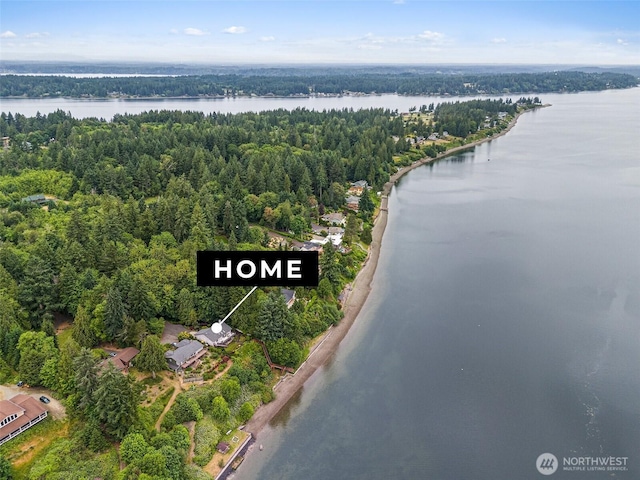 6600 Klein St NW, Olympia, WA 98502 - aerial view of property's location featuring a nearby body of water and a heavily wooded area