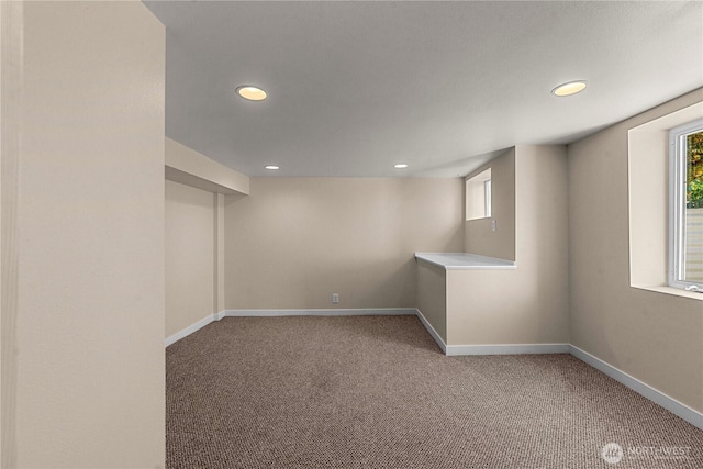 206 S Miller St, Wenatchee, WA 98801 - below grade area featuring carpet floors, recessed lighting, and baseboards