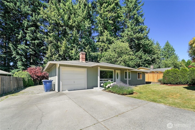 3003 193rd Pl SE, Bothell, WA 98012 - ranch-style house featuring a chimney, an attached garage, and driveway