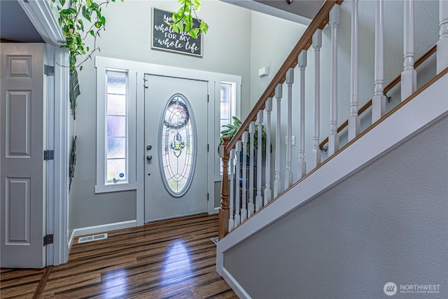 17716 25th Ave E, Tacoma, WA 98445 - foyer featuring wood finished floors and stairway