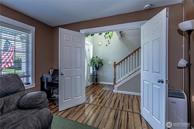 17716 25th Ave E, Tacoma, WA 98445 - entrance foyer with wood finished floors and stairway