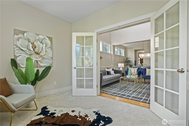 13020 112th Ave NE, Kirkland, WA 98034 - sitting room featuring french doors and carpet flooring