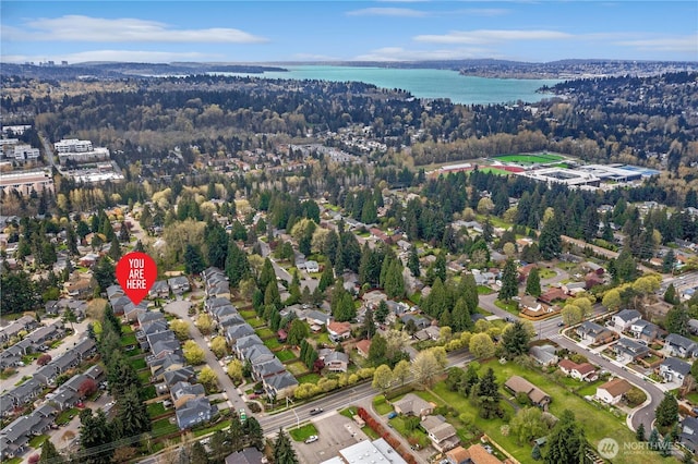 13020 112th Ave NE, Kirkland, WA 98034 - aerial view of property and surrounding area with a nearby body of water