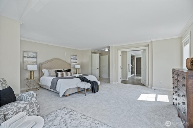 13020 112th Ave NE, Kirkland, WA 98034 - bedroom featuring ornamental molding and carpet flooring