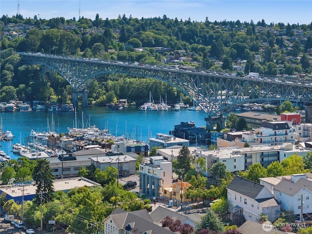 3425 Albion Pl N, Seattle, WA 98103 - aerial view of a notable bridge and a large body of water