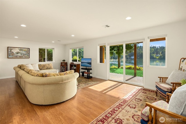 115 Quarry Rd, Port Ludlow, WA 98365 - living area with light wood-style floors and recessed lighting
