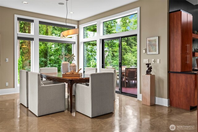 182 Island Blvd, Fox Island, WA 98333 - dining space featuring a high ceiling and recessed lighting