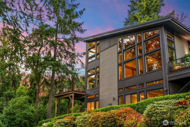 182 Island Blvd, Fox Island, WA 98333 - rear view of property featuring a balcony