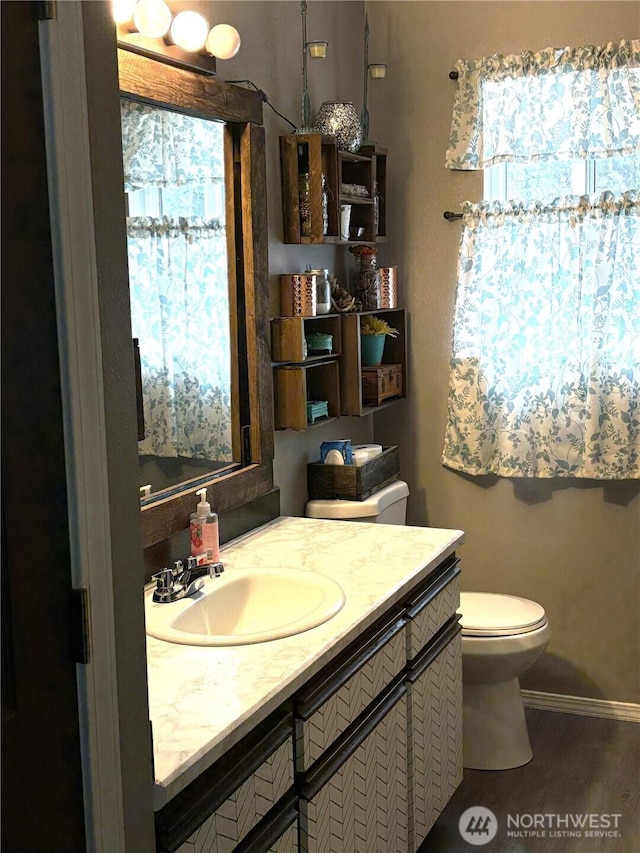 47 Pinecrest Rd, Tonasket, WA 98855 - bathroom featuring vanity and wood finished floors