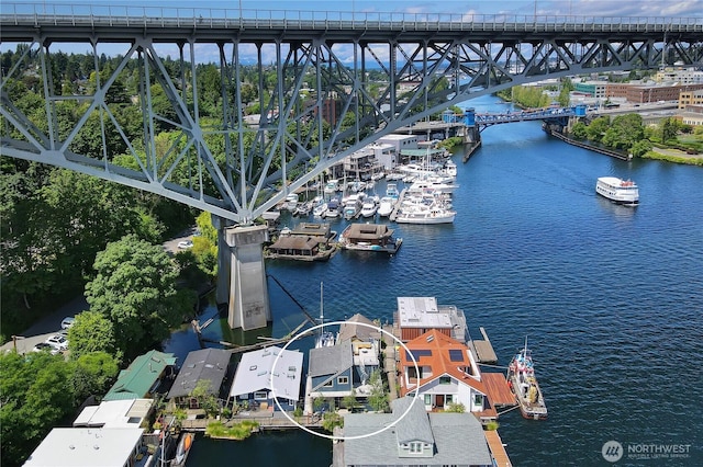 2770 Westlake Ave N Unit 6, Seattle, WA 98109 - drone / aerial view of a notable bridge and a large body of water
