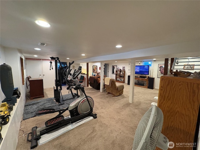 301 Main St, Riverside, WA 98849 - exercise room featuring carpet and recessed lighting