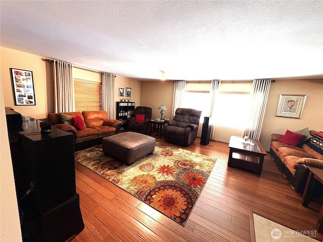 301 Main St, Riverside, WA 98849 - living room featuring a textured ceiling and wood-type flooring