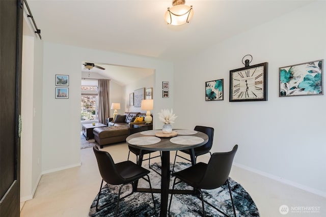 7315 E Collins Rd, Port Orchard, WA 98366 - dining room with vaulted ceiling and ceiling fan