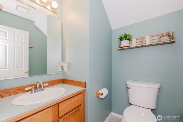 7315 E Collins Rd, Port Orchard, WA 98366 - half bath featuring vanity and lofted ceiling