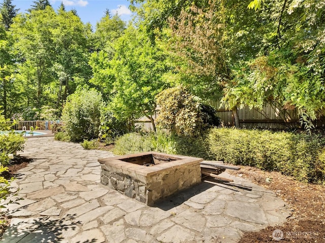 3929 Westpark Ct NW, Olympia, WA 98502 - view of patio / terrace with an outdoor fire pit