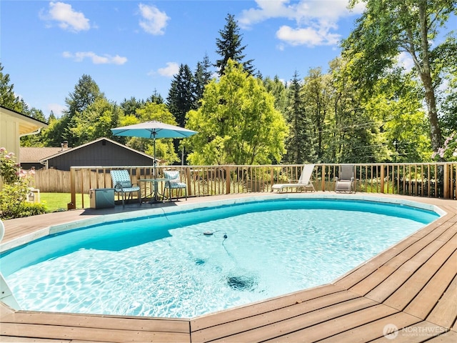 3929 Westpark Ct NW, Olympia, WA 98502 - view of pool featuring a wooden deck