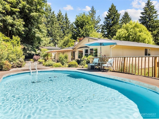 3929 Westpark Ct NW, Olympia, WA 98502 - swimming pool featuring a wooden deck