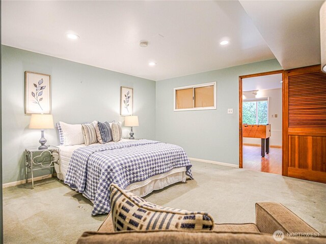 1709 NW 99th St, Seattle, WA 98117 - carpeted bedroom with baseboards and recessed lighting