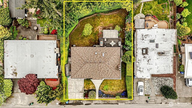 1709 NW 99th St, Seattle, WA 98117 - aerial view of property and surrounding area with property boundaries highlighted