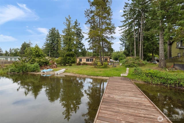 1171 E Trails End Dr, Belfair, WA 98528 - dock with a water view and a lawn