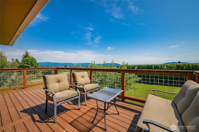 2483 Hilltop Rd, Ferndale, WA 98248 - deck with a mountain view and a yard