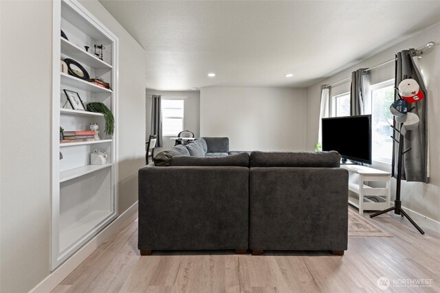 135 F St SE, Ephrata, WA 98823 - living room featuring light wood finished floors and recessed lighting