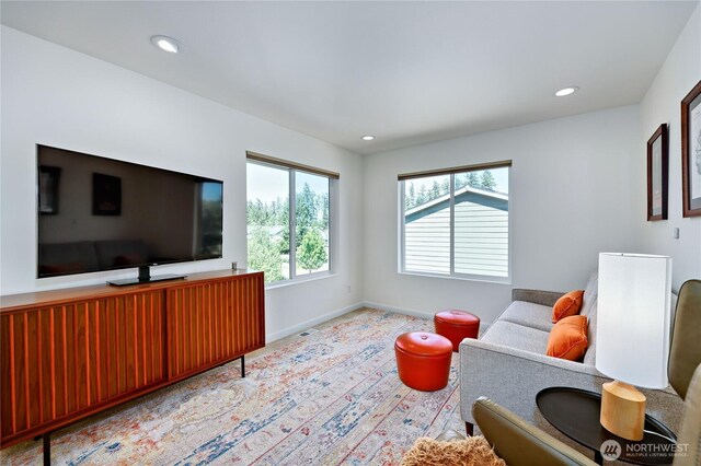 21598 NW Monterey Loop, Poulsbo, WA 98370 - living room with healthy amount of natural light, carpet, and recessed lighting