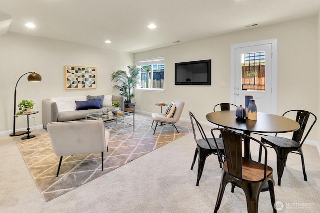 4241 S Eddy St, Seattle, WA 98118 - carpeted dining space with recessed lighting and baseboards