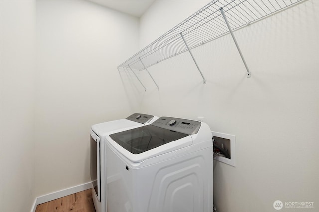 3124 Oas Dr W, University Place, WA 98466 - laundry room featuring washer and clothes dryer and wood finished floors