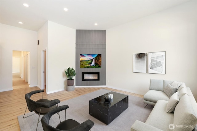 3124 Oas Dr W, University Place, WA 98466 - living room with wood finished floors, recessed lighting, and a fireplace