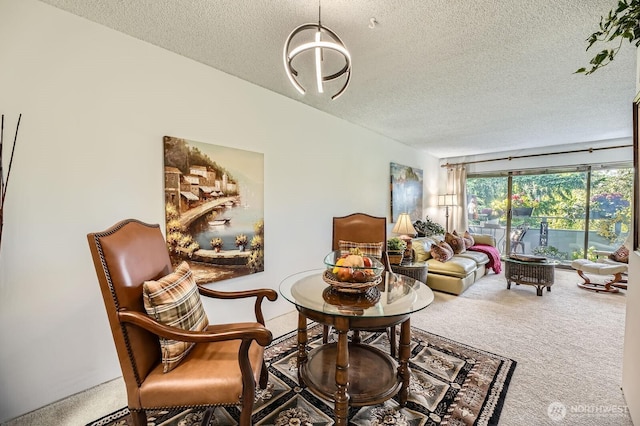 7930SE 34th St Unit 209, Mercer Island, WA 98040 - carpeted living room with a textured ceiling