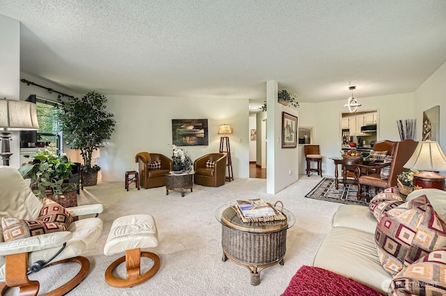 7930SE 34th St Unit 209, Mercer Island, WA 98040 - living room with a textured ceiling and light colored carpet