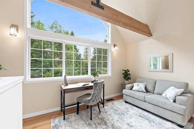 8495 Landing Ln SE, Port Orchard, WA 98367 - office space featuring wood finished floors, healthy amount of natural light, and vaulted ceiling