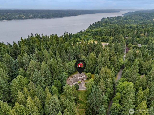 8495 Landing Ln SE, Port Orchard, WA 98367 - drone / aerial view of a heavily wooded area and a nearby body of water