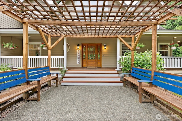 8495 Landing Ln SE, Port Orchard, WA 98367 - entrance to property with a porch and a pergola