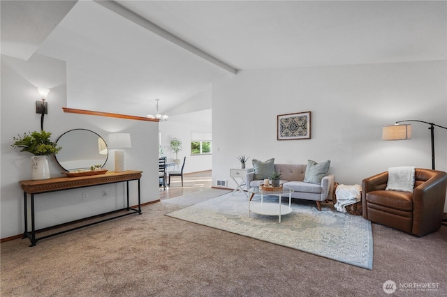 1910 192nd Avenue Ct SW, Lakebay, WA 98349 - carpeted living room featuring a chandelier