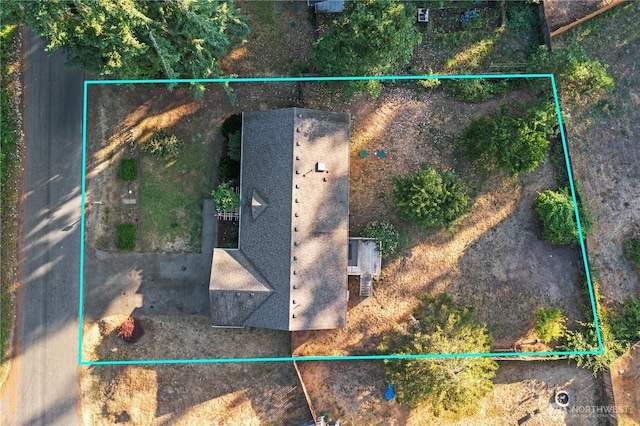 1910 192nd Avenue Ct SW, Lakebay, WA 98349 - view from above of property featuring property boundaries highlighted