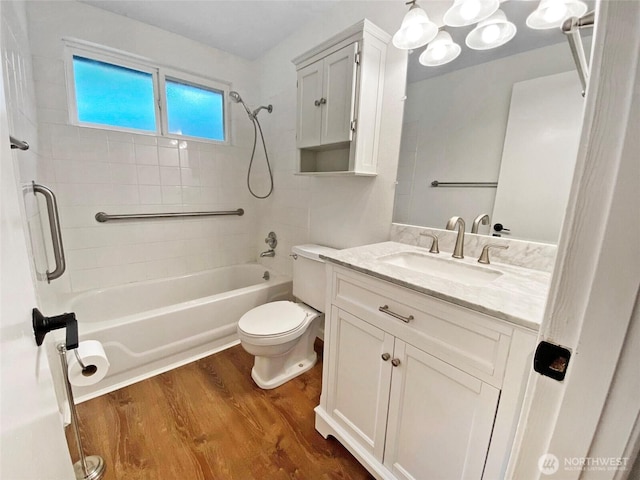 15518SE 304th Pl, Kent, WA 98042 - bathroom featuring wood finished floors, tub / shower combination, and vanity