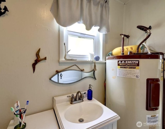 1215 199th Pl, Long Beach, WA 98631 - bathroom with water heater and vanity