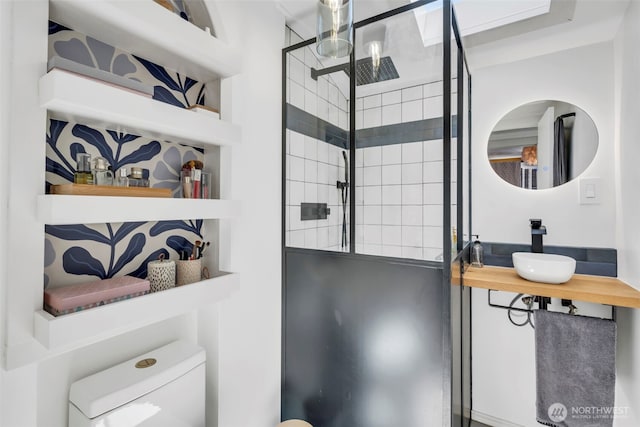 8554 16th Ave NW, Seattle, WA 98117 - bathroom featuring a shower stall and vanity