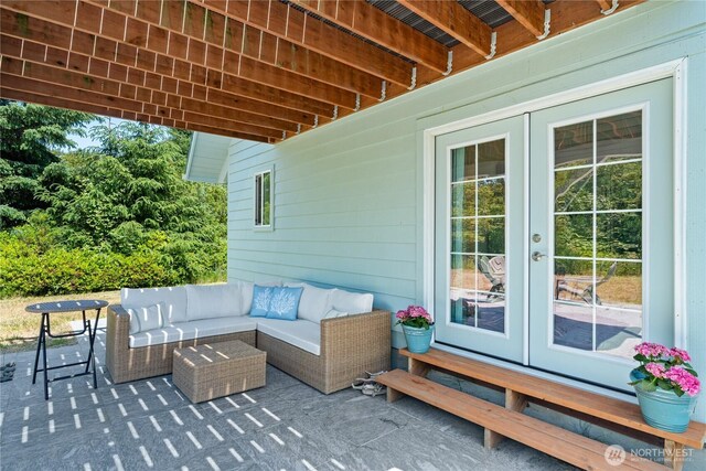 195 Ocean Shores Blvd SW, Ocean Shores, WA 98569 - view of patio / terrace with french doors and outdoor lounge area