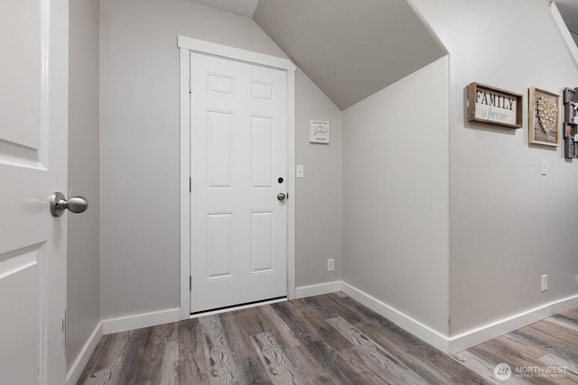 17814 97th Ln E, Puyallup, WA 98375 - doorway featuring wood finished floors and lofted ceiling